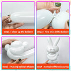 KUULBELA 100Pcs 260 White Long Balloons for DIY Modeling and Balloon Garlands