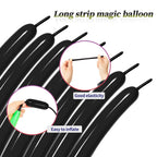 KUULBELA Thickening Latex 260q Black Balloons — 100pcs for Balloon Animals & Party Decor