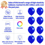 KUULBELA 110pcs Blue 12-inch Latex Balloons – Party Set with 2 Ribbons