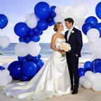 KUULBELA 110pcs Blue 12-inch Latex Balloons – Party Set with 2 Ribbons