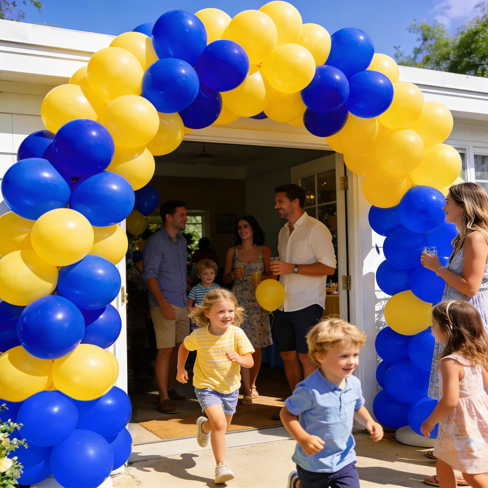 KUULBELA 110pcs Blue 12-inch Latex Balloons – Party Set with 2 Ribbons