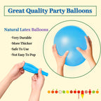 KUULBELA Light Blue Balloons 110pcs | 12in Blue Latex with 2 Ribbons for Birthday & Wedding