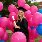 KUULBELA 110pcs Hot Pink Balloons - 12in Latex Party Balloons for Birthday, Baby Shower, Wedding (2 Ribbons Included)