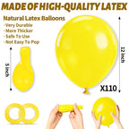 KUULBELA 110pcs Yellow Balloons 12 Inch – Latex Party Decorations with Ribbons