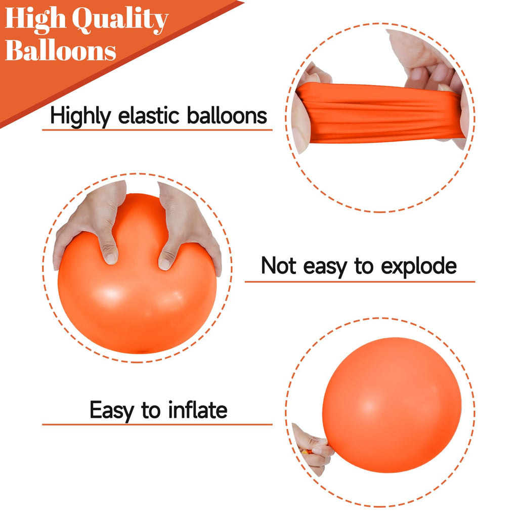 KUULBELA 68-Piece Black & Orange Balloons Set | Reusable 12-Inch Party Decor for Halloween & Graduation