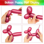 KUULBELA 100Pcs 260 Metallic Long Balloons for Balloon Animals | Twistable Thick Latex