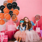 KUULBELA 68-Piece Black & Orange Balloons Set | Reusable 12-Inch Party Decor for Halloween & Graduation