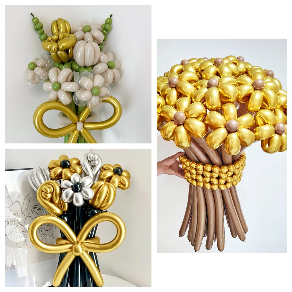 KUULBELA 100Pcs 260mm Metallic Gold Balloons for Balloon Animals | Twist & Create