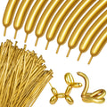 KUULBELA 100Pcs 260mm Metallic Gold Balloons for Balloon Animals | Twist & Create