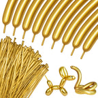 KUULBELA 100Pcs 260mm Metallic Gold Balloons for Balloon Animals | Twist & Create