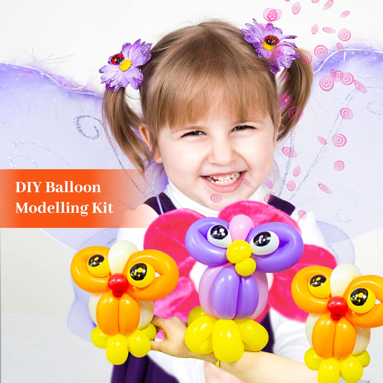 KUULBELA Long Orange Balloons Kit – 260 Thick Latex Balloons & Twisting Animals for Halloween Party Decor