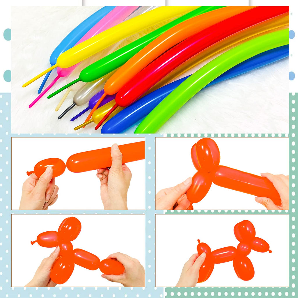 KUULBELA Long Orange Balloons Kit – 260 Thick Latex Balloons & Twisting Animals for Halloween Party Decor