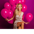 KUULBELA 110pcs Hot Pink Balloons - 12in Latex Party Balloons for Birthday, Baby Shower, Wedding (2 Ribbons Included)