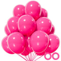 KUULBELA 110pcs Hot Pink Balloons - 12in Latex Party Balloons for Birthday, Baby Shower, Wedding (2 Ribbons Included)