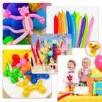KUULBELA Long Grey 260 Balloons – Thickened Latex for Balloon Animals & Garland Kit (100 Pcs)
