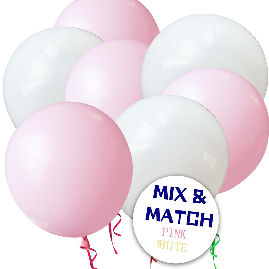 KUULBELA 110-Piece Light Pink Balloons 12in | Latex Balloons with 2 Ribbons