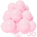 KUULBELA 110-Piece Light Pink Balloons 12in | Latex Balloons with 2 Ribbons