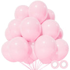KUULBELA 110-Piece Light Pink Balloons 12in | Latex Balloons with 2 Ribbons