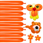 KUULBELA Long Orange Balloons Kit – 260 Thick Latex Balloons & Twisting Animals for Halloween Party Decor