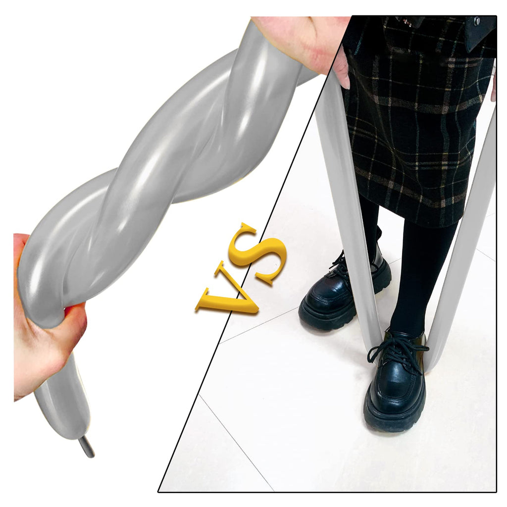 KUULBELA 260 Balloons 100 pcs – Skinny Silver Latex Balloons for Weddings & Parties