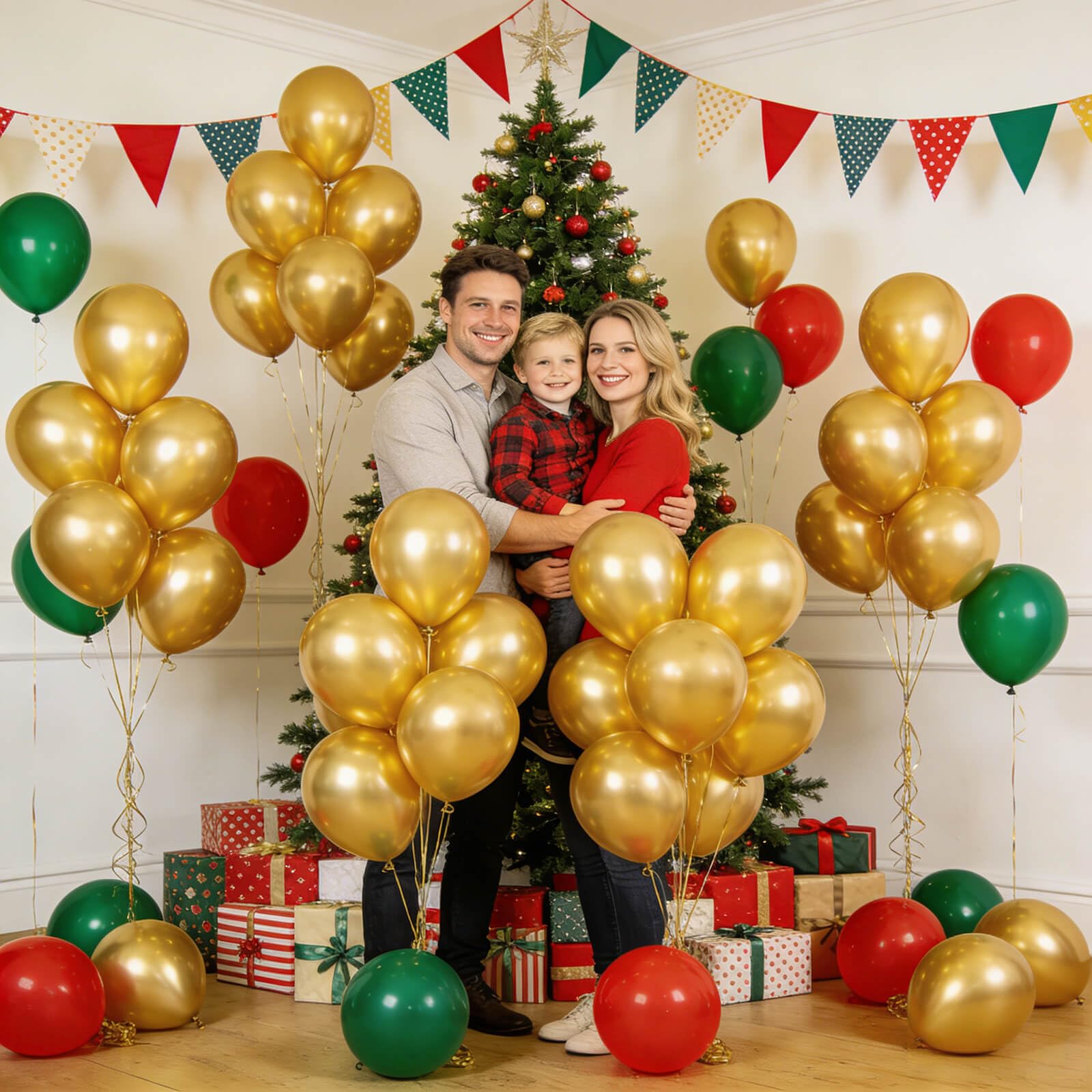 KUULBELA 110pcs Metallic Gold Balloons – 12 inch Latex, Includes 2 Ribbons