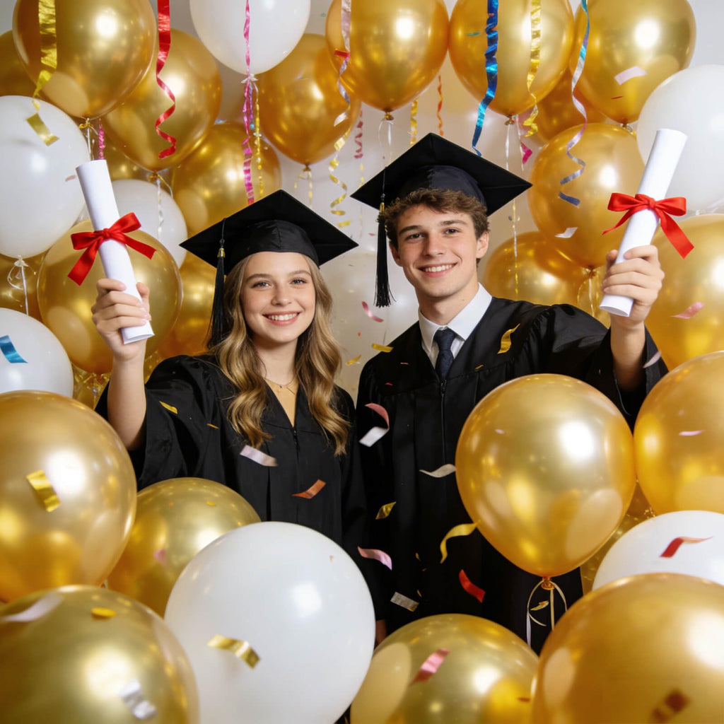 KUULBELA 110pcs Metallic Gold Balloons – 12 inch Latex, Includes 2 Ribbons
