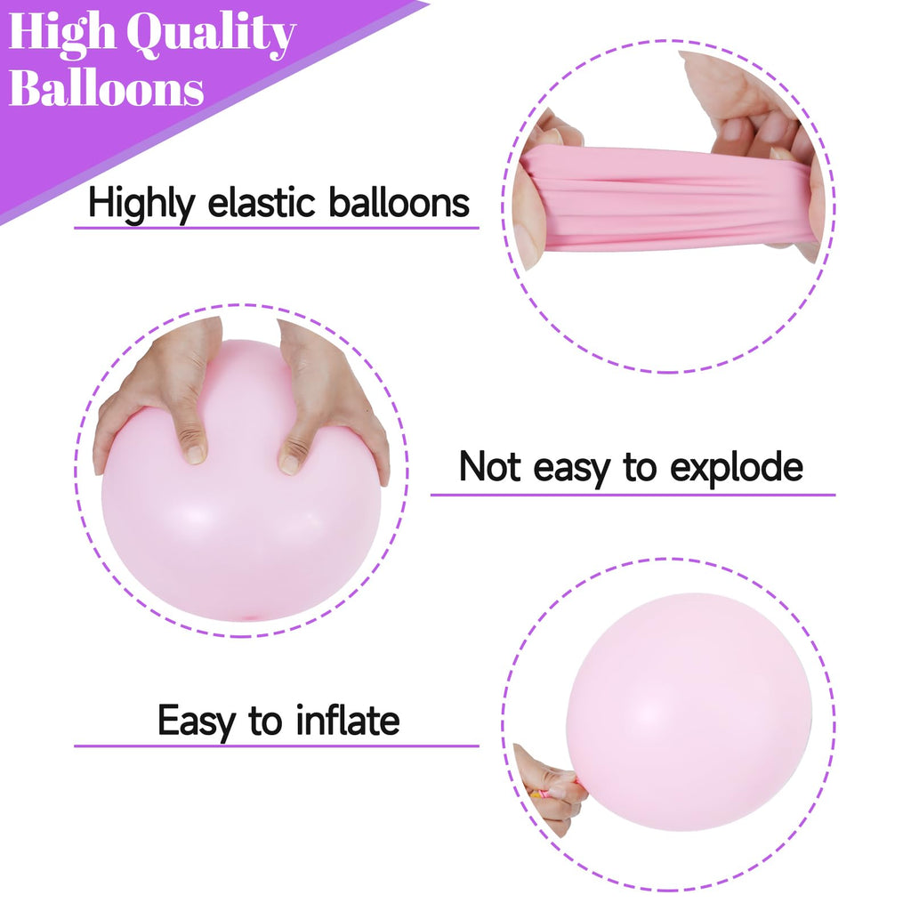 KUULBELA 68Pcs Pink & Purple Balloon Set – 12 Inch Latex Confetti Balloons for Weddings & Parties
