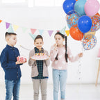 KUULBELA 68Pcs Blue & Orange Balloons Set - 12 Inch Birthday Party Decor