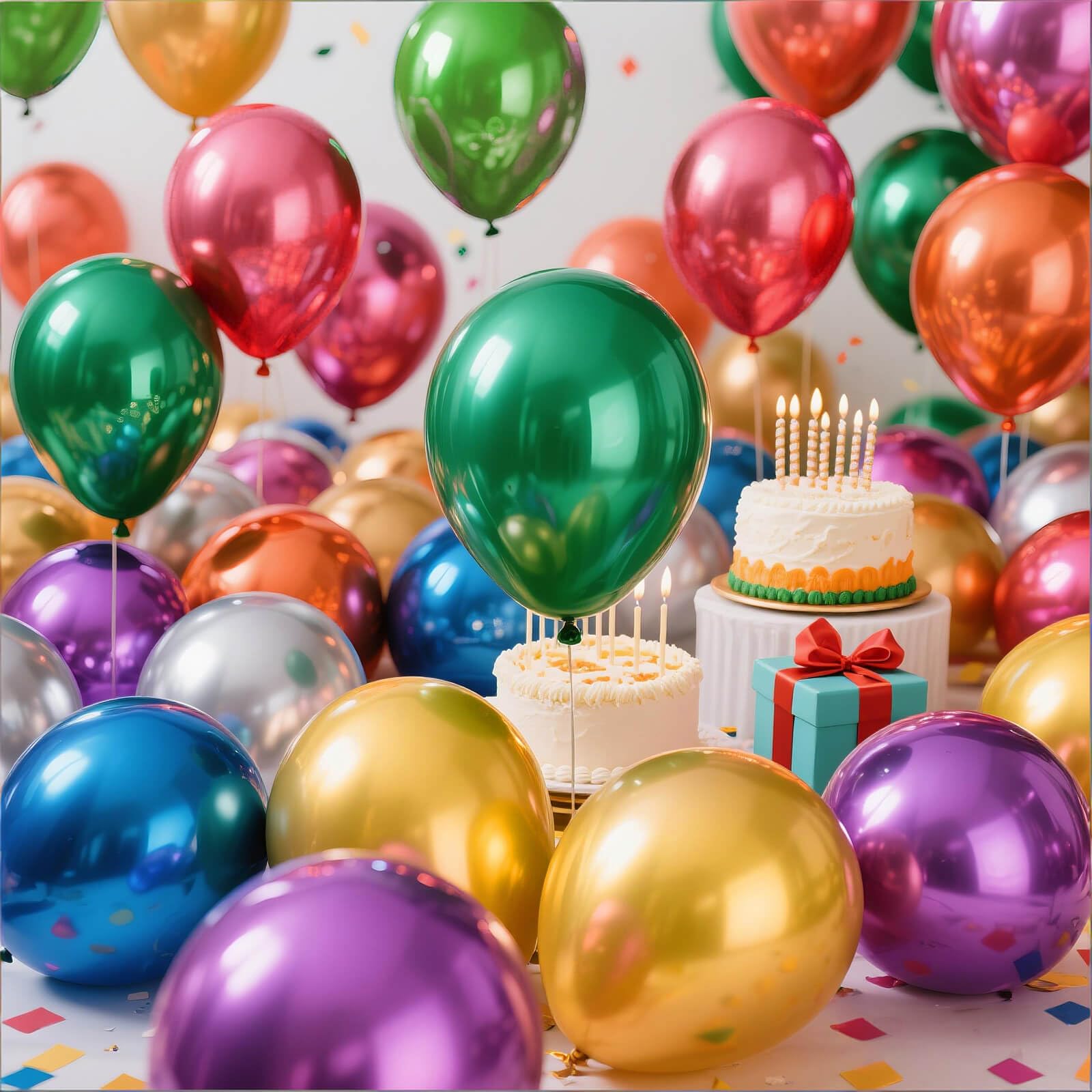 KUULBELA 110pcs Metallic Multi Balloons – 12 Inch Latex with 2 Ribbons