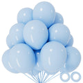 KUULBELA 110pcs Pastel Blue Balloons 12 Inch with 2 Ribbons – Party Decor Pack
