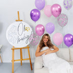 KUULBELA 68Pcs Pink & Purple Balloon Set – 12 Inch Latex Confetti Balloons for Weddings & Parties