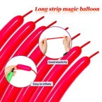 KUULBELA 100pcs Red 260 Balloons – Thick Latex, Long Twisting for Animal Shapes & Parties