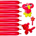 KUULBELA 100pcs Red 260 Balloons – Thick Latex, Long Twisting for Animal Shapes & Parties
