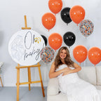 KUULBELA 68-Piece Black & Orange Balloons Set | Reusable 12-Inch Party Decor for Halloween & Graduation
