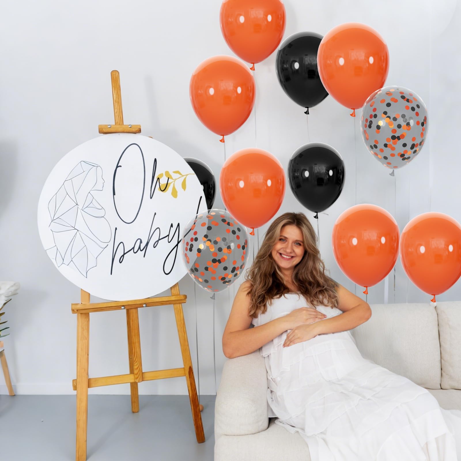 KUULBELA 68-Piece Black & Orange Balloons Set | Reusable 12-Inch Party Decor for Halloween & Graduation