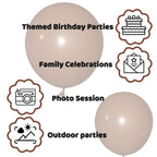 KUULBELA 110pcs Brown 12-Inch Latex Balloons | Birthday Party, Baby Shower, Wedding Decor