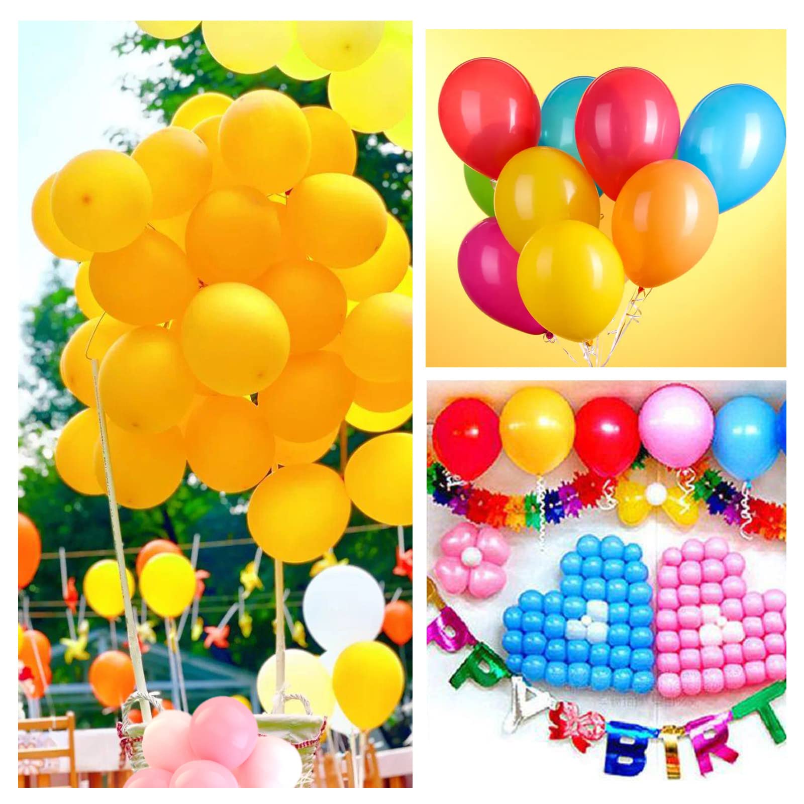 KUULBELA 110pcs Yellow Balloons 12 Inch – Latex Party Decorations with Ribbons