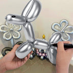KUULBELA 100Pcs 260 Balloons – Metallic Silver Long Balloons for Creative Balloon Animals & Party Decor