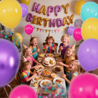 KUULBELA 68Pcs Pink Purple Blue Balloons – 12-Inch Confetti & Solid Color Set for Parties