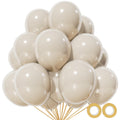 KUULBELA 110pcs Sand White Balloons – 12in Latex Party Balloons with 2 Ribbons