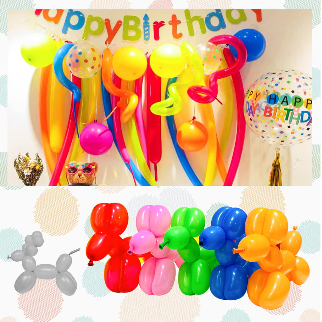 KUULBELA 260 Balloons 100 pcs – Skinny Silver Latex Balloons for Weddings & Parties