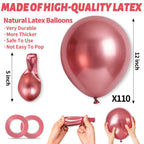 KUULBELA 110pcs Metallic Multi Balloons – 12 Inch Latex with 2 Ribbons