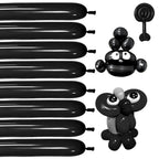 KUULBELA Thickening Latex 260q Black Balloons — 100pcs for Balloon Animals & Party Decor