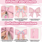 KYGNE 30-Inch Pink & White Heart Balloons + 38-Inch Pink Bow Foil Balloon Set – 10 Pieces