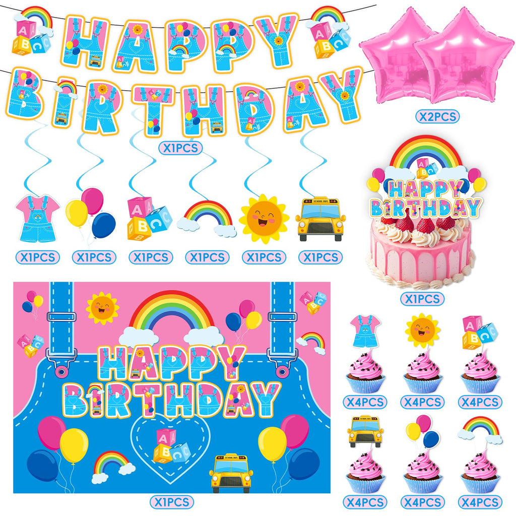 KZXAXHIU Rachel Girls Birthday Party Decoration Set | Cartoon Teachers Theme for Kids