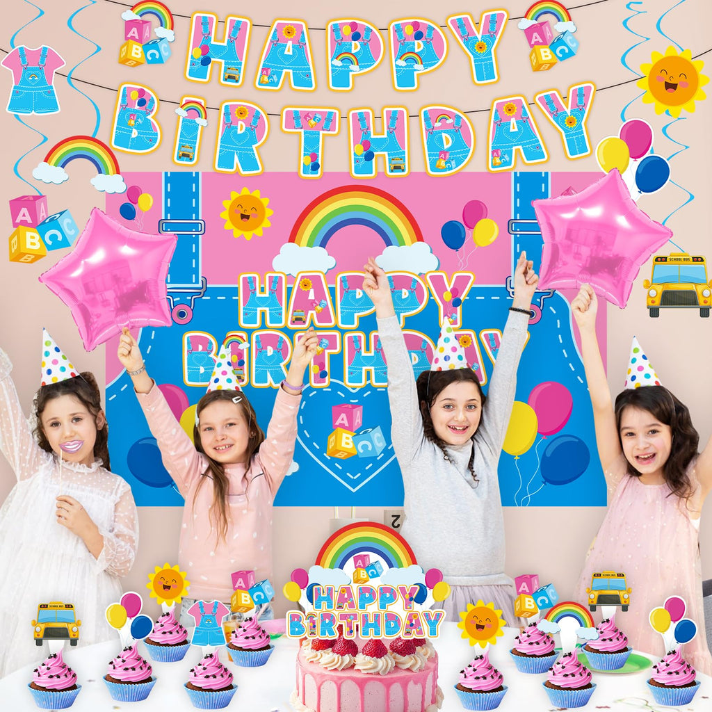 KZXAXHIU Rachel Girls Birthday Party Decoration Set | Cartoon Teachers Theme for Kids