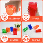 L LIKED 12oz Kids Sippy Cups – 20 Count, 4 Colors, Spill-Proof, BPA-Free, Reusable