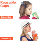 L LIKED 12oz Kids Sippy Cups – 20 Count, 4 Colors, Spill-Proof, BPA-Free, Reusable