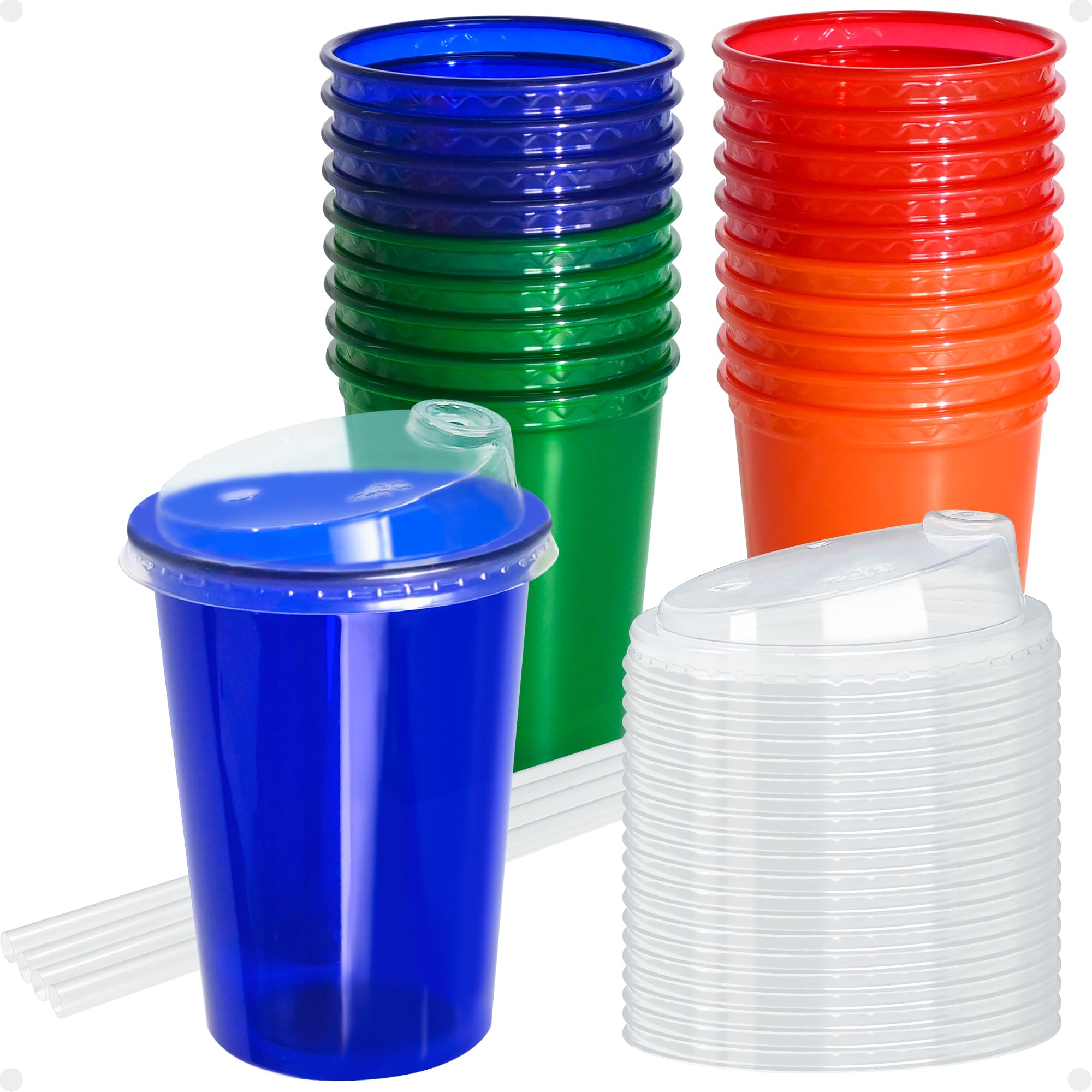 L LIKED 12oz Kids Sippy Cups – 20 Count, 4 Colors, Spill-Proof, BPA-Free, Reusable