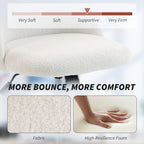HOMCOM Teddy Fleece Office Chair with Wheels - Cream White
